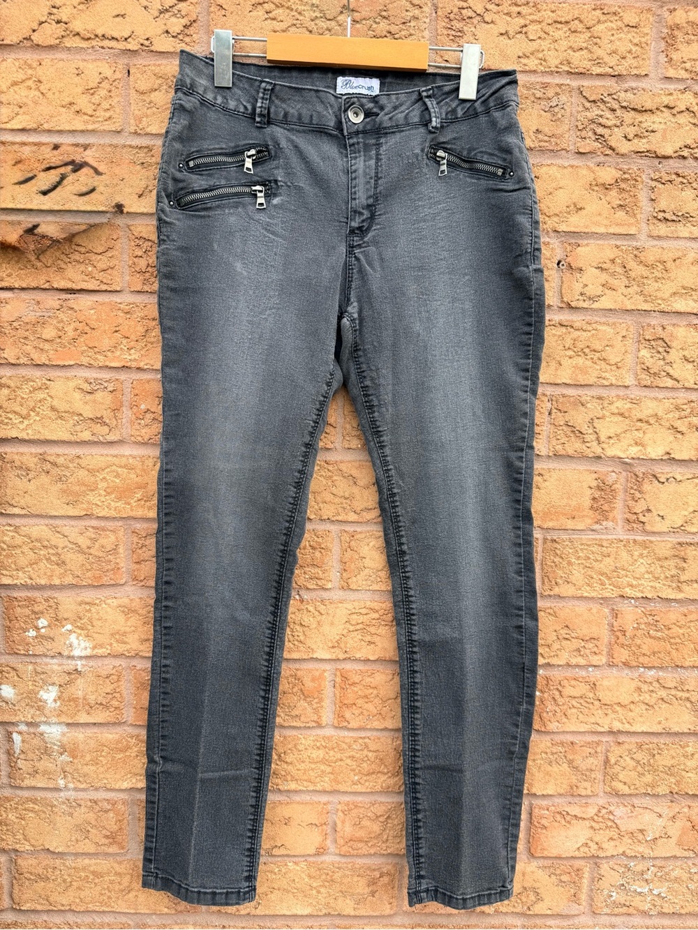 10/$25 • Blue Crush Black Denim Zip Detail Skinny Jeans